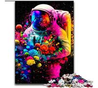 Puzzle en Carton coloré de 1000 pièces représentant des astronautes pour Les Anniversaires, Noël, Halloween, Thanksgiving et Pâques. Dimensions : 38x26cm.