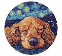 Puzzle en Carton de 1 000 pièces représentant Un Cocker Spaniel Anglais, Ciel Nocturne, pour la Famille et Les Amis, à partir de 14 Ans, 67,5 x 67,5 cm