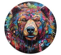 Puzzle en Carton de 1 000 pièces représentant Un Ours Brun et Un Graffiti, idéal pour s'amuser en Famille à Noël, Thanksgiving, Les Anniversaires et Pâques 67,5 x 67,5 cm