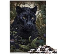 Puzzle en Carton de 1000 pièces Extra Larges, panthère Noire fantaisiste, pour Le Plaisir en Famille, 10,27x14,96 Pouces