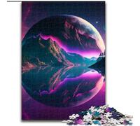Puzzle en Carton de 1000 pièces représentant Un Paysage de planète Extraterrestre, idéal pour s'amuser en Famille, Jouer à des Jeux de société ou pour Un Anniversaire. Dimensions : 38x26cm.