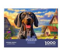 Puzzle en Carton de 1000 pièces représentant Un Portrait Chaleureux de Village (Beagle), à Activité de Groupe, Divertissement d'intérieur, Voyage, Vacances, Loisir. 1000 pièces, 38 x 26 cm.
