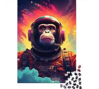 Puzzle en Carton de qualité supérieure représentant Un Singe Astronaute coloré et Artistique, idéal pour Les Cadeaux de Noël, 1 000 pièces (38 x 26 cm)