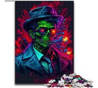 Puzzle en Carton élégant de 1 000 pièces représentant Un Gangster Zombie, idéal pour la décoration de la Maison, idéal comme Cadeau de Noël et du Nouvel an pour Les Adolescents, Taille 26x38cm