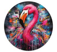 Puzzle en Carton Flamingo Graffiti pour Adultes, 1 000 pièces, pour Les Anniversaires, Les Vacances et Noël 67,5 x 67,5 cm