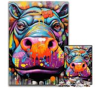 Puzzle en Carton Hippo Graffiti 1000 pièces pour Adultes, Casse-tête Stimulant pour Adolescents, soirée de Jeux en Famille Amusante 26x38cm / 10,23x14,96 Pouces