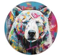 Puzzle en Carton Motif Ours Polaire Graffiti pour Adultes, 1 000 pièces, pour Les Anniversaires, Les Vacances et Noël 67,5 x 67,5 cm
