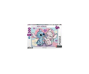 Puzzle en carton Nathan Disney Stitch & Angel 500 pièces Mes Héros Multicolore