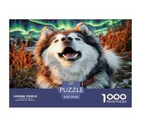 Puzzle en Carton recyclé représentant Un Adorable Husky à la Gueule Ouverte. Idéal pour Les Adultes et Les Enfants dès 12 Ans. Un Cadeau Parfait. 70x50 cm/1000pcs.