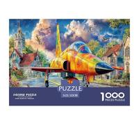 Puzzle en Carton recyclé représentant Un Avion d'attaque Jet coloré sur Piste d'atterrissage, idéal pour Les Adultes et Les Enfants à partir de 12 Ans. Un Cadeau Parfait ! 52x38 cm/1000pcs