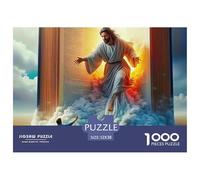 Puzzle en Carton recyclé sur Le thème de Jésus appelant Un Homme Depuis Les Nuages. Idéal pour Les Adultes et Les Enfants à partir de 12 Ans. Cadeau Parfait. 52x38 cm/1000pcs.