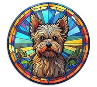 Puzzle en Carton représentant Un Chien en vitrail, 1 000 pièces, idéal pour Les Adolescents, Les Liens familiaux, Les Casse-têtes et Les décorations d'intérieur à Faire soi-même 67,5 x 67,5 cm