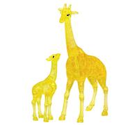 Puzzle en Cristal | 3D Couple de girafes Jaunes | Design Transparent | 38 pièces | Kit de Construction pour Enfants et Adultes | HCM Kinzel