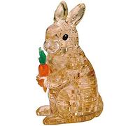 Puzzle en Cristal - 3D Lapin Marron - Design Transparent - 41 pièces - Kit de Construction pour Enfants et Adultes HCM Kinzel