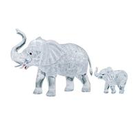 Puzzle en Cristal - Couple d'éléphants 3D - Design Transparent - 46 pièces - Kit de Construction pour Enfants et Adultes HCM Kinzel