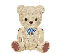 Puzzle en Cristal - Ours 3D Marron - Design Transparent - 48 pièces - Kit de Construction pour Enfants et Adultes HCM Kinzel