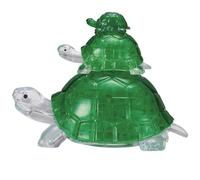 Puzzle en Cristal - Tortues 3D Vertes - Design Transparent - 37 pièces - Kit de Construction pour Enfants et Adultes HCM Kinzel