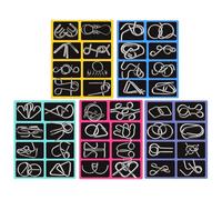 Puzzle en Fil Métallique - Casse-tête Games, Jeu D'entraînement Mental, Puzzle Éducatif | 7.09 Pouces, Activité De Jeu D'intelligence Adultes Voyage De Fête, Panier De Bas Cadeaux 40 * Pièc