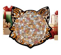 Puzzle en Forme De Chat - 135 Pièces en Bois De pour Jeu Et Jouet | Puzzle en Bois Chat - pour Les, Le Noël, l'hiver, Les Vacances, La Fête, L'École, Et Les Activités Familiales