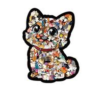 Puzzle en Forme De Chat - 135 Pièces Jeu Éducatif pour | Puzzle en Bois sur Le Thème des Chats | pour Les Pendant Les Vacances d'hiver, Les Fêtes de Pâques, Les Activités Scolaires et