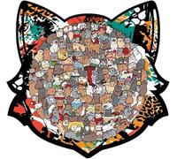 Puzzle en Forme De Chat - 135-Pièces Mignons Et Amusants en Bois | Puzzle du Chat Irrégulier Coloré,pour Anniversaire, Noël, Maison, Intérieur, École, Voyage, Fête, Garçons Et