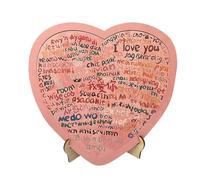 Puzzle en Forme de Cœur - 100 Langues en Bois Coloré Fournitures pour Artisanat - Puzzle de la Saint-Valentin | pour Table Fenêtre Véranda Fête Festival Nuit Bureaux Maison Étagère Feu De