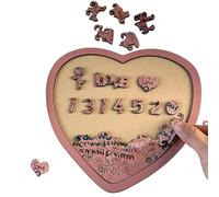 Puzzle en forme de cœur - 20,3 cm en 100 langues - Décoration colorée en bois - Cadeau de Saint-Valentin | Puzzle pour fenêtre de table, porche, fête, festival, nuit, bureau, maison, bibliothèque, feu