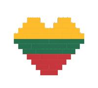 Puzzle en forme de cœur avec drapeau de la Lituanie pour la Saint-Valentin, un anniversaire, un mariage