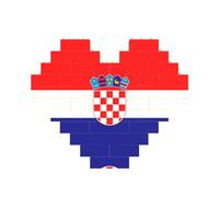 Puzzle en forme de cœur avec drapeau de la République de Croatie pour la Saint-Valentin, un anniversaire, un mariage