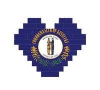 Puzzle en forme de cœur avec drapeau de l'État du Kentucky pour la Saint-Valentin, un anniversaire, un mariage