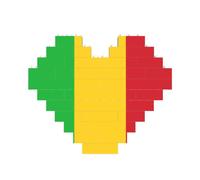 Puzzle en forme de cœur avec drapeau du Mali pour la Saint-Valentin, un anniversaire, un mariage