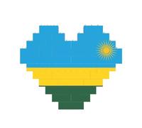 Puzzle en forme de cœur avec drapeau du Rwanda pour la Saint-Valentin, un anniversaire, un mariage