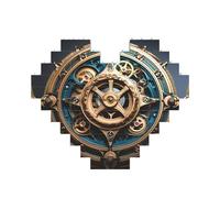 Puzzle en forme de cœur avec engrenages steampunk pour la Saint-Valentin, un anniversaire, un mariage