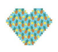 Puzzle en forme de cœur en forme d'ananas frais avec blocs de construction 3D pour décoration d'intérieur, 82 pièces