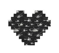 Puzzle en forme de cœur en forme de brique d'hélicoptère pour la Saint-Valentin, un anniversaire, un mariage