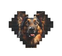 Puzzle en forme de cœur imprimé berger allemand pour la Saint-Valentin, un anniversaire, un mariage
