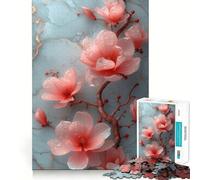 Puzzle en marbre Magnolias Roses pour Adolescents, 1000 pièces, renforce la mémoire, Passe-Temps apaisant, qualité supérieure, Cadeau Festif (38x26cm)