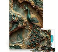 Puzzle en marbre Paon pour Adolescents, 1000 pièces, pour développer la mémoire, Calme et détente, Design à Assembler, Cadeau Classique (38x52cm)