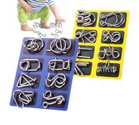 Puzzle en métal - ABS - 18 x 14 x 2 cm - Jeu de logique interlock - Jeu de logique de défi - 16 pièces - Pour , adolescents, adultes, maison, école, voyage