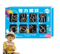 Puzzle En Métal I-Q 8 Pièces,Désenchevêtrement Iron Link Unlock Interlock Jeu - Puzzles En Métal Casse-tête Jouets Composés Neuf Maillons Imbriqués Pour Garçons Et Filles, Jeu De Crochetage De Serrure