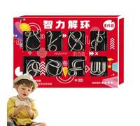 Puzzle En Métal I-Q 8 Pièces,Désenchevêtrement Iron Link Unlock Interlock Jeu - Puzzles En Métal Casse-tête Jouets Composés Neuf Maillons Imbriqués Pour Garçons Et Filles, Jeu De Crochetage De Serrure