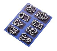 Puzzle en Métal I-Q 8 Pièces,Désenchevêtrement Iron Link Unlock Interlock Jeu - Puzzles en Métal Casse-tête Jouets Composés Neuf Maillons Imbriqués pour Jeux De Famille, Réunions d'amis