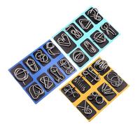 Puzzle en métal pour adultes - Jouets éducatifs - Jeux de patience en métal - Jeux d'adresse pour adolescents, filles, école, voyage, fête, extérieur, réunion, défi et