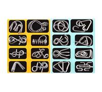 Puzzle en métal pour enfants | 16 pièces Jeu de démêlage dextérité énigmes défi - Puzzle cerveau enfants puzzle jouet | pour filles adultes maison fête soirée de jeu salle de classe enfants