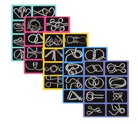 Puzzle en métal Tâches de réflexion - 40 pièces de Puzzle en Fil métallique - Jouet Puzzle en Acier | Jeu de Test d'intelligence | Multipack Mini Jouets Scolaires pour et Adultes