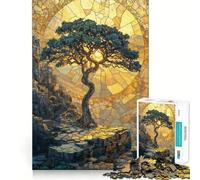 Puzzle en mosaïque de Pierre Arbre Doré 1000 pièces pour Adolescents, Jouet Intelligent, Passe-Temps à la Maison, découpe précise, Cadeau attentionné 50x75cm