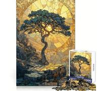 Puzzle en mosaïque de Pierre Arbre Doré 1000 pièces pour Adolescents, Jouet Intelligent, Passe-Temps à la Maison, découpe précise, Cadeau attentionné 50x75cm