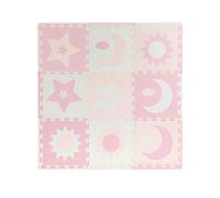 Puzzle en Mousse MoMi NEBE en Mousse EVA, 9 pièces de 30 x 30 x 1 cm chacune avec Bords, idéal comme Tapis Rampant (90 x 90 x 1 cm), Tapis de Jeu, Rangement de Jouets Rose