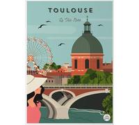 Puzzle en Papier 100 pièces Toulouse City Travel Paysage Affiche pour Puzzle Familial Anti-Stress Yw19Az 45,5 x 35,5 cm