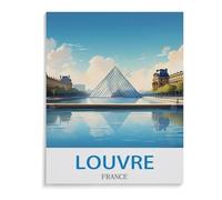 Puzzle en papier 1000 pièces, affiche de voyage vintage du Louvre France, puzzles jouets éducatifs pour adultes, cadeau d'anniversaire, décoration de la maison (38 x 26 cm) -A28